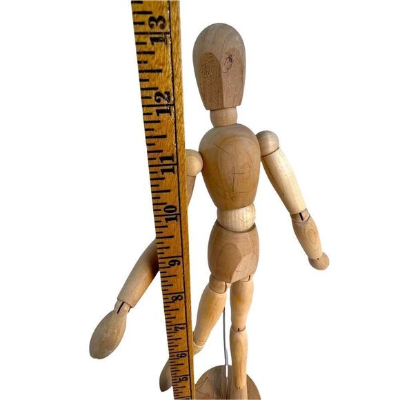 IKEA GESTALTA ARTISTS WOOD FIGURE  NATURAL 13” HUMAN MODEL FOR DISPLAY ART - Picture 3 of 5